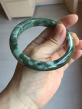 Load image into Gallery viewer, 59.5mm Certified Type A 100% Natural dark green gray black camouflage color Jadeite bangle PD139-6273
