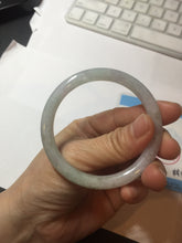 Load image into Gallery viewer, 53.5mm certified 100% natural icy watery light green purple slim round cut jadeite jade bangle PB73-1269
