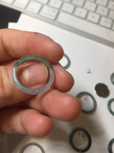 Load image into Gallery viewer, 15.9mm 5 1/4 100% natural type A icy watery green/blue icy watery Guatemala jadeite jade band ring group BP86
