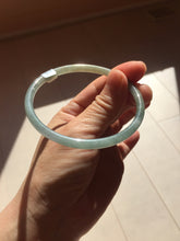 Load image into Gallery viewer, 60.6mm Type A 100% Natural Light Green/Gray/Black/Brown “Reed Flowers &amp; Snow” Guatemala Slim Round Cut Jadeite Bangle PJ124-1412
