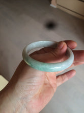 Load image into Gallery viewer, 51.5mm certified 100% natural Type A sunny green/white oval jadeite jade bangle BH57-6125
