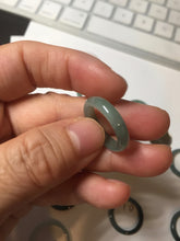 Load image into Gallery viewer, 15.9mm 5 1/4 100% natural type A icy watery green/blue icy watery Guatemala jadeite jade band ring group BP86

