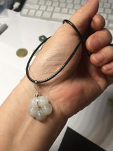 Load image into Gallery viewer, Type A 100% Natural light green/white/purple jadeite Jade Hawaiian flower Pendant AA66
