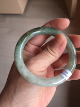 Load image into Gallery viewer, 51.1mm certified 100% natural Type A dark green yellow gray round cut jadeite jade bangle H163-6011
