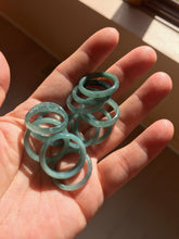Load image into Gallery viewer, 17.7mm 7 1/2 100% natural type A icy watery green/blue/gray/black Guatemala jadeite jade band ring group PB302
