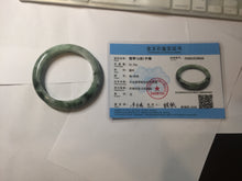 Load image into Gallery viewer, 55.2mm certified Type A 100% Natural dark green gray Jadeite Jade bangle BS113-6644
