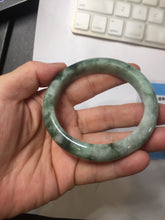 Load image into Gallery viewer, 55.2mm certified Type A 100% Natural dark green gray Jadeite Jade bangle BS113-6644

