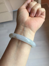 Load image into Gallery viewer, 52.3mm 100% Natural type A light green purple carved and golden-painted Jadeite Jade bangle PB213
