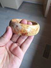 Load image into Gallery viewer, 55.2mm 100% natural orange red yellow Fossil Coral Jade (珊瑚玉) bangle SY128
