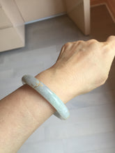 Load image into Gallery viewer, 52.3mm 100% Natural type A light green purple carved and golden-painted Jadeite Jade bangle PB213
