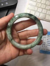 Load image into Gallery viewer, 55.2mm certified Type A 100% Natural dark green gray Jadeite Jade bangle BS113-6644
