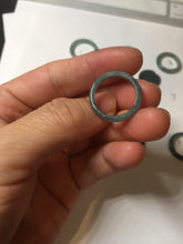Load image into Gallery viewer, 15.9mm 5 1/4 100% natural type A icy watery green/blue icy watery Guatemala jadeite jade band ring group BP86
