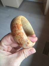 Load image into Gallery viewer, 55.2mm 100% natural orange red yellow Fossil Coral Jade (珊瑚玉) bangle SY128
