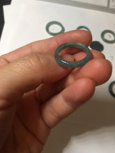 Load image into Gallery viewer, 15.9mm 5 1/4 100% natural type A icy watery green/blue icy watery Guatemala jadeite jade band ring group BP86
