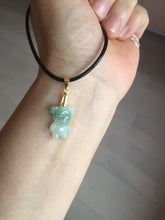 Load image into Gallery viewer, Type A 100% Natural icy watery light green sunny geen purple white clear jadeite jade cute baby bear pendant PH114 Add on item
