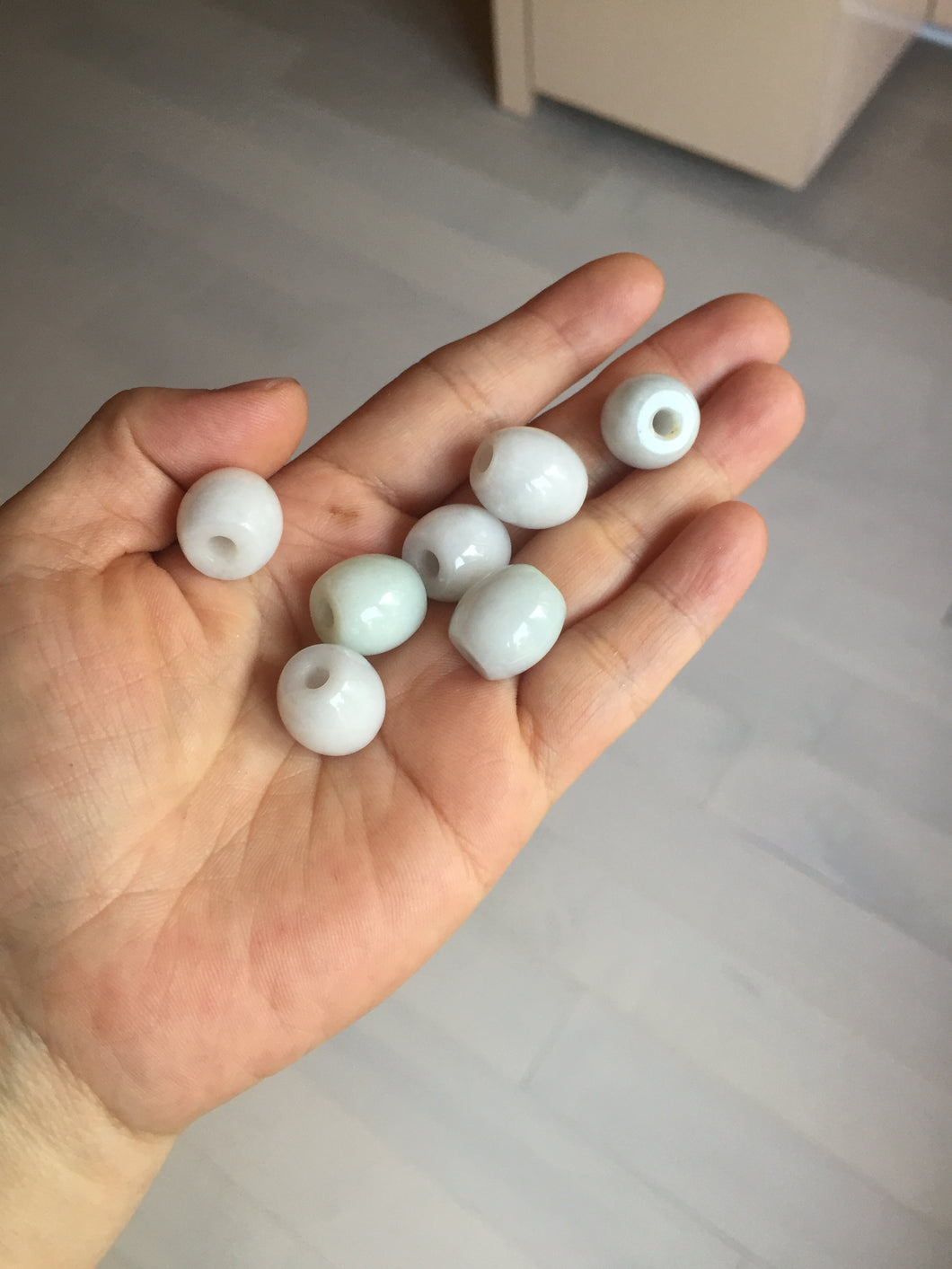 12-14mm Type A 100% Natural white/light green/purple Jadeite Jade LuluTong (Every road is smooth) pendant S68