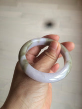 Load image into Gallery viewer, 51.6mm certified 100% natural green/purple/gray jadeite jade bangle R93-3496
