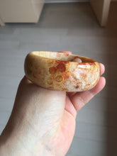Load image into Gallery viewer, 55.2mm 100% natural orange red yellow Fossil Coral Jade (珊瑚玉) bangle SY128
