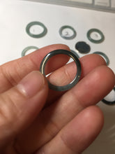 Load image into Gallery viewer, 15.9mm 5 1/4 100% natural type A icy watery green/blue icy watery Guatemala jadeite jade band ring group BP86
