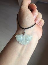 Load image into Gallery viewer, 100% Natural type A icy watery  light green Jadeite Jade butterfly pendant PH113-1
