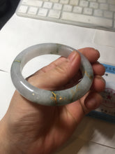 Load image into Gallery viewer, 55mm 100% Natural type A green white green floating flowers carved and golden-painted Jadeite Jade bangle PA168-2337
