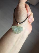 Load image into Gallery viewer, 100% Natural type A icy watery light green Jadeite Jade butterfly pendant PH113-2
