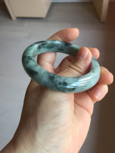 Load image into Gallery viewer, 52.5mm certified Type A 100% Natural dark green/black Jadeite Jade bangle PD135-6275

