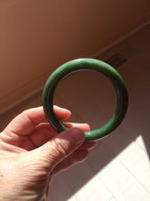 Load image into Gallery viewer, 56.2mm certified 100% Natural dark green/black nephrite (碧玉)  bangle Ht168-10-3918
