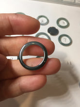 Load image into Gallery viewer, 15.9mm 5 1/4 100% natural type A icy watery green/blue icy watery Guatemala jadeite jade band ring group BP86
