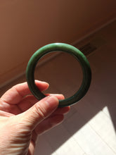 Load image into Gallery viewer, 56.2mm certified 100% Natural dark green/black nephrite (碧玉)  bangle Ht168-10-3918
