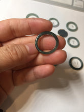 Load image into Gallery viewer, 15.9mm 5 1/4 100% natural type A icy watery green/blue icy watery Guatemala jadeite jade band ring group BP86
