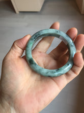 Load image into Gallery viewer, 52.5mm certified Type A 100% Natural dark green/black Jadeite Jade bangle PD135-6275
