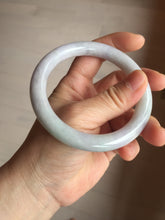 Load image into Gallery viewer, 58.5mm certified type A 100% Natural  light green/purple round cut Jadeite Jade bangle BM83-0021
