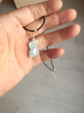 Load image into Gallery viewer, Type A 100% Natural light green white purple jadeite jade cute baby bear pendant AA65
