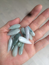 Load image into Gallery viewer, 100% Natural type A icy purple/green/white wolf fang Jadeite Jade pendant AX24

