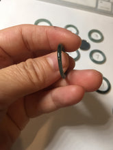 Load image into Gallery viewer, 15.9mm 5 1/4 100% natural type A icy watery green/blue icy watery Guatemala jadeite jade band ring group BP86
