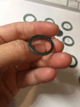 Load image into Gallery viewer, 15.9mm 5 1/4 100% natural type A icy watery green/blue icy watery Guatemala jadeite jade band ring group BP86
