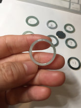 Load image into Gallery viewer, 15.9mm 5 1/4 100% natural type A icy watery green/blue icy watery Guatemala jadeite jade band ring group BP86
