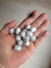 Load image into Gallery viewer, 12mm Type A 100% Natural white/light green/purple olive shape Jadeite Jade LuluTong (Every road is smooth) beads AX23 (Add on item)
