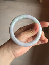 Load image into Gallery viewer, 58.5mm certified type A 100% Natural  light green/purple round cut Jadeite Jade bangle BM83-0021
