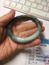 Load image into Gallery viewer, 53.3mm certified 100% natural type A dark green green jadeite jade bangle PA225-9011 Add on item Shopify only
