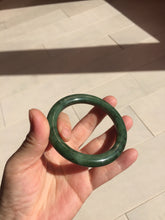 Load image into Gallery viewer, 54.9mm certified 100% Natural dark green/black nephrite (碧玉)  bangle HT168-9-3914
