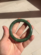 Load image into Gallery viewer, 54.9mm certified 100% Natural dark green/black nephrite (碧玉)  bangle HT168-9-3914

