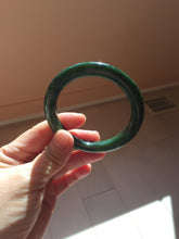 Load image into Gallery viewer, 54.9mm certified 100% Natural dark green/black nephrite (碧玉)  bangle HT168-9-3914
