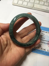 Load image into Gallery viewer, 57.6mm Certified type A 100% Natural oily dark green (老油青)Jadeite bangle PA226-9010
