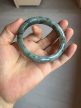 Load image into Gallery viewer, 55mm Certified Type A 100% Natural dark green purple with floating flowers Jadeite bangle PD134-6287
