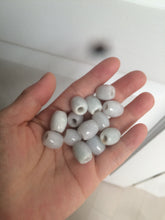 Load image into Gallery viewer, 12mm Type A 100% Natural white/light green/purple olive shape Jadeite Jade LuluTong (Every road is smooth) beads AX23 (Add on item)
