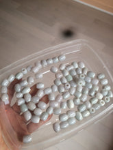 Load image into Gallery viewer, 12mm Type A 100% Natural white/light green/purple olive shape Jadeite Jade LuluTong (Every road is smooth) beads AX23 (Add on item)
