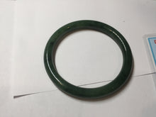 Load image into Gallery viewer, 60mm certified 100% Natural dark green/black round cut nephrite (碧玉) bangle HN104-9152
