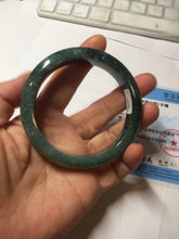 Load image into Gallery viewer, 57.6mm Certified type A 100% Natural oily dark green (老油青)Jadeite bangle PA226-9010
